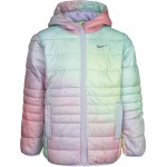 Just Do It Printed Puffer Jacket (Little Kids) Blue Void