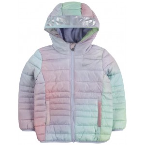 Just Do It Printed Puffer Jacket (Toddler) Blue Void