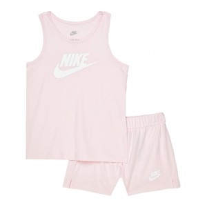 Jersey Tank Top and Shorts Set (Toddler) Pink Foam