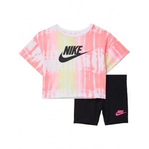 Boxy T-Shirt and Bike Shorts Set (Infant) Black