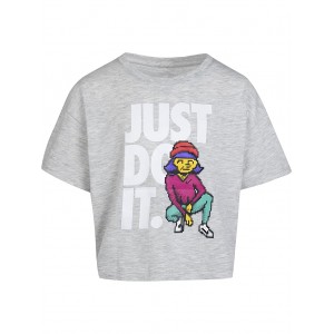 Graphic Boxy T-Shirt (Toddler/Little Kids) Grey Heather