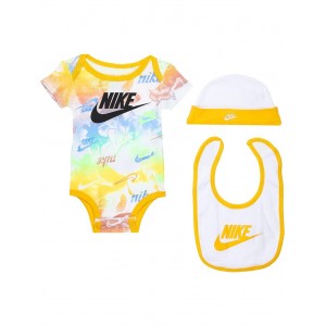 Bodysuit, Hat and Bib Set (Infant/Toddler/Little Kids) Citron Pulse