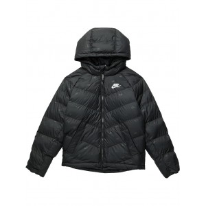 NSW Synthetic Fill Hooded Jacket (Little Kids/Big Kids) Black/Light Smoke Grey