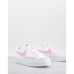 Nike Blazer Low Platform trainer in white and pink glaze
