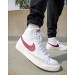 Nike Blazer Mid 77 vintage trainers in white and beetroot red