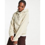 Nike Unisex plush mini swoosh fleece hoodie in rattan beige