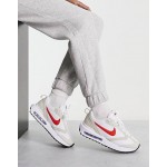 Nike Air Max Dawn trainers in white and red