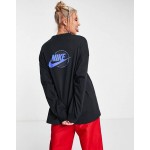 Nike Sports Utility back graphic long sleeve t-shirt in black