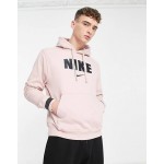 Nike Retro fleece hoodie in pink oxford