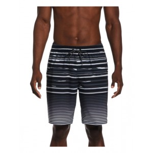 mens striped polyester swim trunks