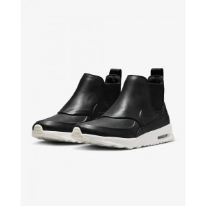 air max thea mid 859550-001 womens black sail leather chelsea boots moo51