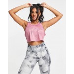 Nike Training One Dri-FIT glitter printed cropped vest in pink