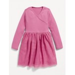 Fit & Flare Wrap-Front Tutu Dress for Toddler Girls