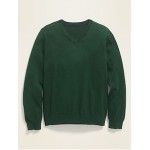 Long-Sleeve Solid V-Neck Sweater for Boys