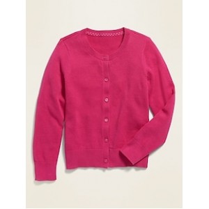 School Uniform Button-Front Cardigan for Girls