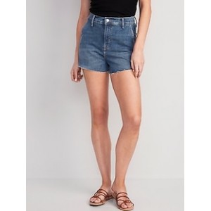Higher High-Waisted Cut-Off Jean Shorts -- 3-inch inseam