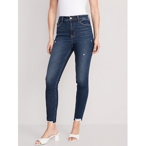Extra High-Waisted Rockstar 360° Stretch Cut-Off Super-Skinny Ankle Jeans