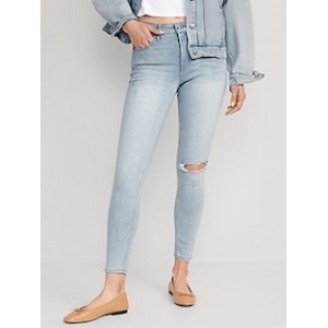 High-Waisted Rockstar Super-Skinny Ripped Jeans