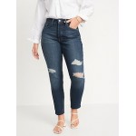 Curvy High-Waisted OG Straight Ripped Cut-Off Jeans