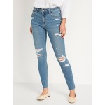 Mid-Rise Rockstar Super-Skinny Ripped Cut-Off Ankle Jeans