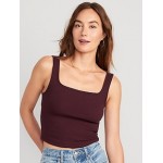 Ultra-Crop Rib-Knit Tank Top