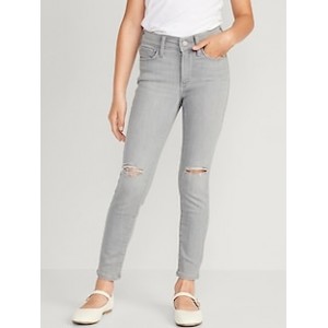 High-Waisted Rockstar 360° Stretch Ripped Jeggings for Girls