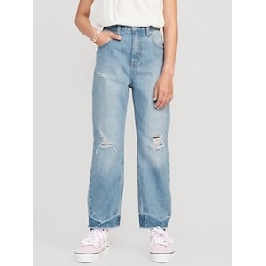 High-Waisted Slouchy Straight Jeans for Girls