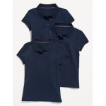 Uniform Pique Polo Shirt 3-Pack for Girls Hot Deal