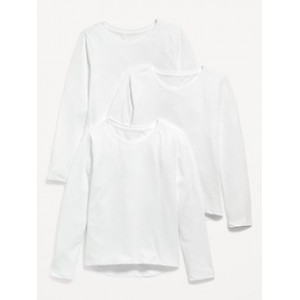 Softest Long-Sleeve Scoop-Neck T-Shirt 3-Pack for Girls
