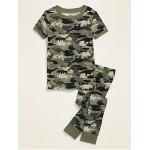 Unisex Camo-Dino Pajama Set for Toddler & Baby