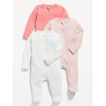 Unisex 3-Pack Sleep & Play 2-Way-Zip Footed One-Piece for Baby Hot Deal
