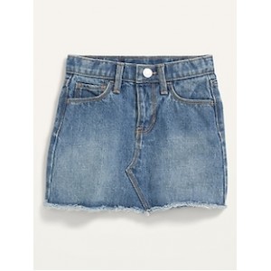 Medium-Wash Frayed-Hem Jean Skirt for Toddler Girls Hot Deal