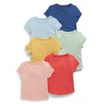 Crew-Neck T-Shirt 6-Pack for Toddler Girls