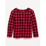 Printed Long-Sleeve Thermal-Knit T-Shirt for Toddler Girls