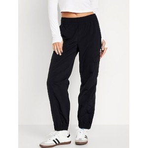 High-Waisted Ankle-Zip Cargo Joggers Hot Deal