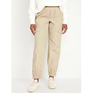 High-Waisted Ankle-Zip Cargo Joggers Hot Deal
