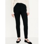 High-Waisted Pixie Skinny Flocked Ankle Pants
