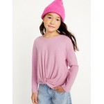 Long-Sleeve Twist-Front Top for Girls