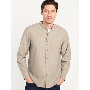Non-Stretch Banded-Collar Oxford Shirt