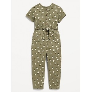 One-Piece Tie-Front Jumpsuit for Toddler Girls
