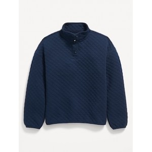 Long-Sleeve Quilted 1/4 Snap-Button Sweater for Boys