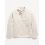 Long-Sleeve Quilted 1/4 Snap-Button Sweater for Boys