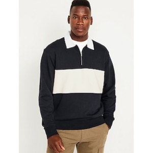 Quarter Zip Rugby Stripe Polo