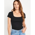 Fitted Square-Neck T-Shirt Hot Deal