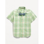 Printed Poplin Shirt & Bow-Tie Set for Toddler Boys