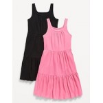 Sleeveless Tiered Swing Dress 2-Pack for Girls