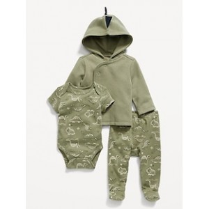 Unisex 3-Piece Dino-Print Layette Set for Baby Hot Deal