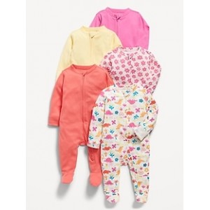 Unisex 2-Way-Zip Sleep & Play Footed One-Piece 5-Pack for Baby Hot Deal