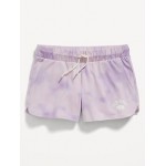 Jersey-Knit Dolphin-Hem Cheer Shorts for Girls