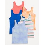Square-Neck Tank Top 5-Pack for Girls